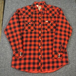 Vintage 90s Barb Western Shirt Jacket Pearl Snap Cowboy Sz XL Tall Plaid Flannel